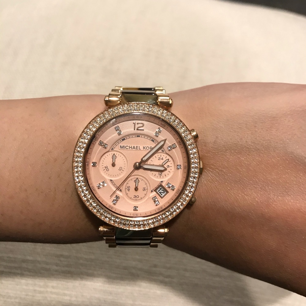 Michael Kors Rose Gold and Tortoise Shell Watch